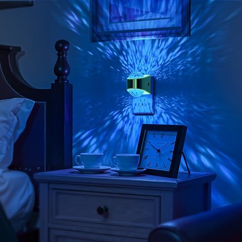 Briignite Night Lights Plug into Wall, Gold Night Light Projector 9-Color
