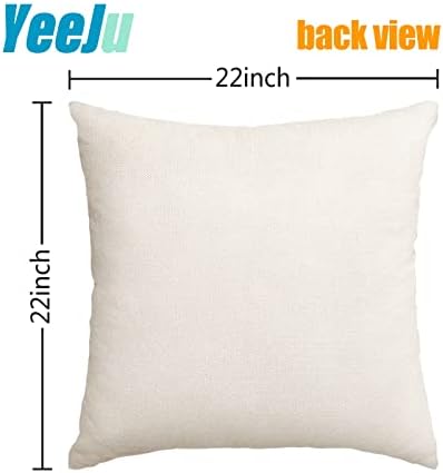 YeeJu Set of 4 Halloween Decorative Throw Pillow Covers Square Cotton Linen Cushion Covers Outdoor Couch Sofa Home Pillow Cases 22x22 Inch