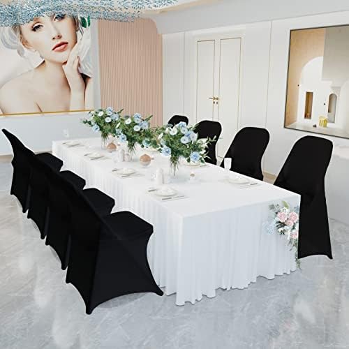 HAINARverS Stretch Spandex Folding Chair Covers,100PCS Upgrade Black