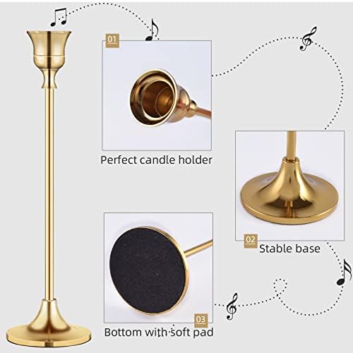 Candlestick Holders,Taper Candle Holder for Candlesticks Gold Brass Vintage Candle Stick Candle Holder Candelabra Candle Holder for Fireplace Party Dining Home