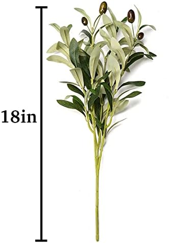 Olive Branches Artificial Plants Greenery Stems Olive Leaves Fake Fruits Silk Plants / Set of 5