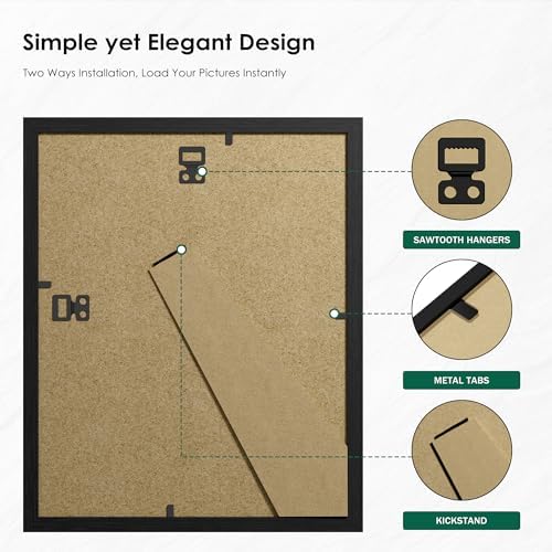 Picture Frame / Picture Frames / Black / 8 x 10 / Set of 6
