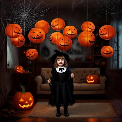 12pcs 10in Floating Jack-O-Lanterns