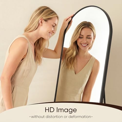 Antok 76" x34” Arched Full Length Mirror, Floor Mirror with Stand,Black