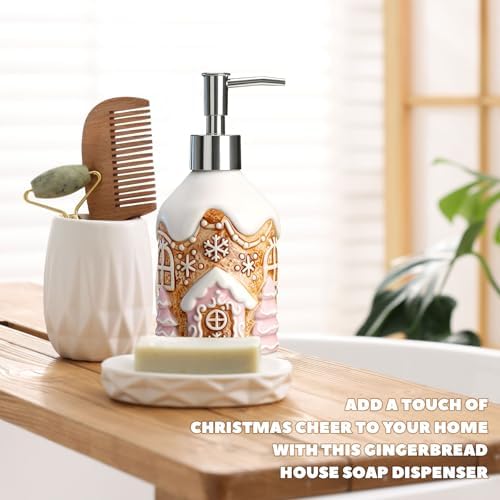 Potchen Gingerbread House Soap Dispenser Ceramic Pump Bathroom Decor