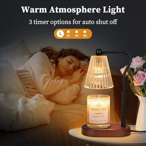seenlast Candle Warmer Lamp with Timer Dimmer Adjustable Height,Mothers Day Gifts,Electric Wax Warmer Vintage Home