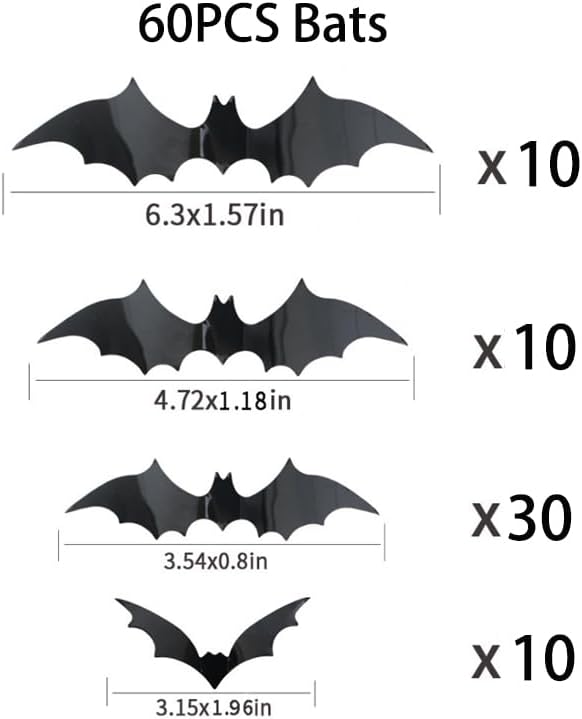 5 Pack Halloween Decorations Sets Spider Webs Tablecloth Fireplace Mantel Scarf Round Cobweb Table Cover Lampshade with 60pcs Scary 3D Bats for Halloween Party Supplies
