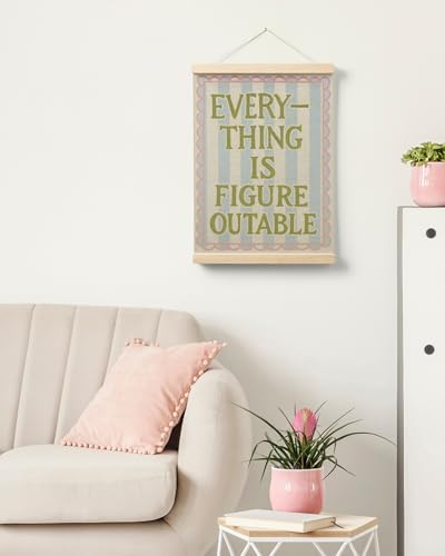FGFK Everything Is Figureoutable Wall Art Poster Hanger Frame, Motivational Office Decor, Dopamine Positive