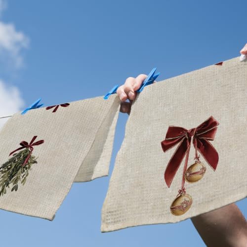 Vintage Rustic Christmas Kitchen Dish Towels 16x24, Set of 2