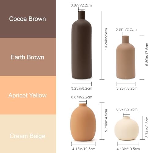 Neutral Ceramic Vase / Neutral Mix / Set of 4