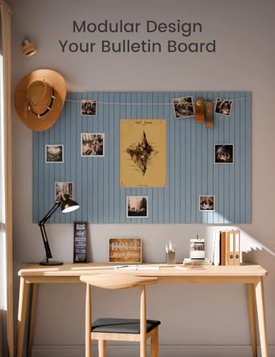 Fluxynara 48" x 36" Large Felt Bulletin Board, Dusty Blue