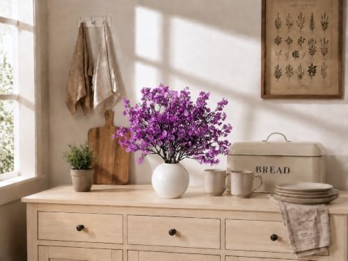 Mandy's 6 Bundles Artificial Lavender Baby’s Breath Flowers