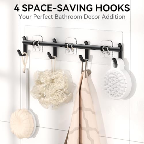YASONIC Shower Caddy Adhesive, Rustproof Shower Organizer with Soap Holder, Large Capacity Shower Shelves for Inside