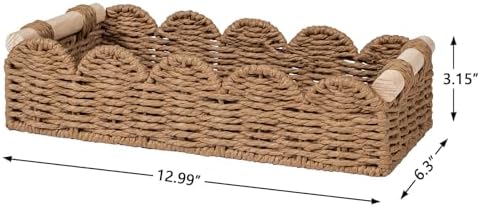 CubesLand Toilet Paper Storage Basket Organizer, Small Wicker Decor Basket