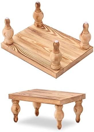 Wood Pedestal Stand Table for Farmhouse Decor / 12 x 9 x 5.5