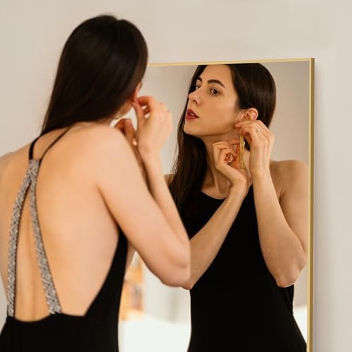Full Length Floor Mirror, 16"x59" Body Wall Mirror with Stand