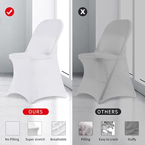 HAINARverS Folding Chair Covers for Wedding, 10PCS White