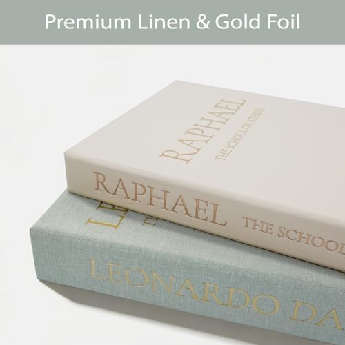 Linen Faux Book Box Set of 3, Decorative Books for Shelves, Fake Books for Decoration with Secret Compartment, Modern