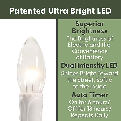 612 Vermont Ultra Bright Battery Operated LED Window Candles Antique Bronze