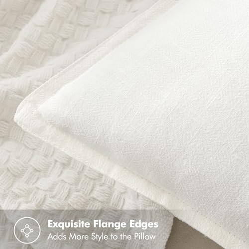 Linen Pillow Covers Decorative Natural Solid Throw Pillow Covers Soft / 18 x 18 / Cream / Set of 4