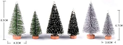 30 Pcs Mini Christmas Trees DIY Xmas Bottle Brush Trees Miniature Sisal Snow Frost Fir Small Artificial Trees Tabletop Trees with Wooden Bases Micro Scenery Landscape Trees for Christmas Party Decor
