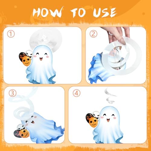FRIDAY NIGHT 30Pcs Cute Ghost Halloween Hanging Swirls
