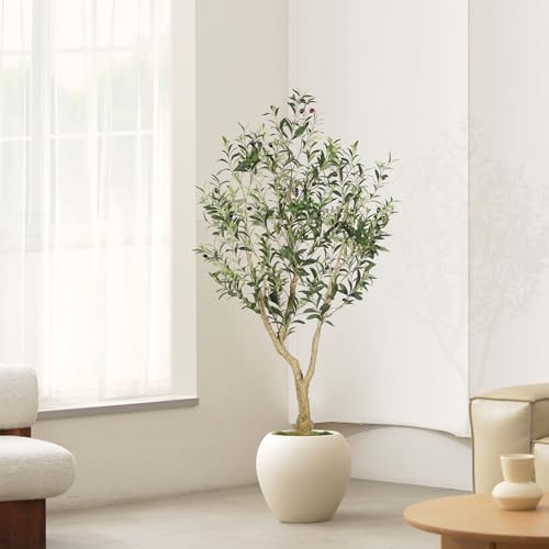 LYERSE Olive Tree 5ft with Large Olive Branches and Lifelike Fruits