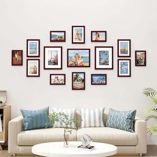 Vittanly 15 Pack Picture Frames Collage Wall Decor, Wall/Tabletop Display