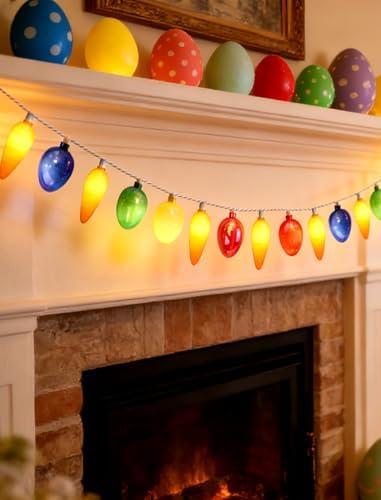 12Ft Connectable Easter String Lights, 20 LED Warm White Carrot