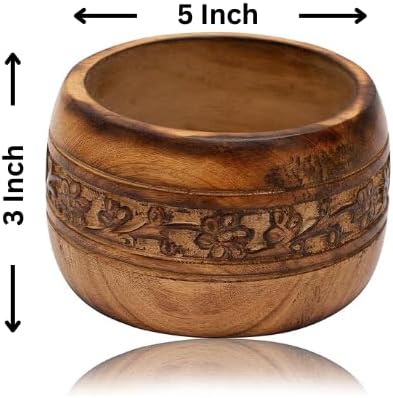 Handmade " Decorative Mango Wood Snack Serving Bowl For Dry Fruits Chips / Antique Finish / 5 x 3
