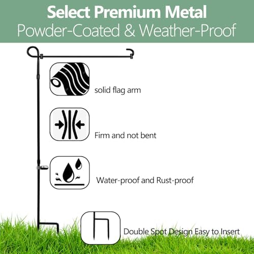 Garden Flag Stand Holder, Yard Flag Pole for Outside, 2Pack