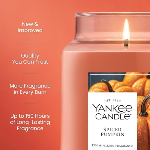 Yankee Candle Spiced Pumpkin Scented Candle, 22oz Large Jar