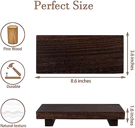 Small Wood Tray Pedestal Stand Farmhouse Bathroom Decor Decorative / Dark Brown / 8.7 x 3.6 x 1.6