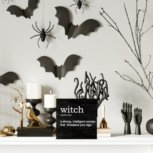 Halloween Decorations, Witch Definition Wooden Sign Decor Desk Sign