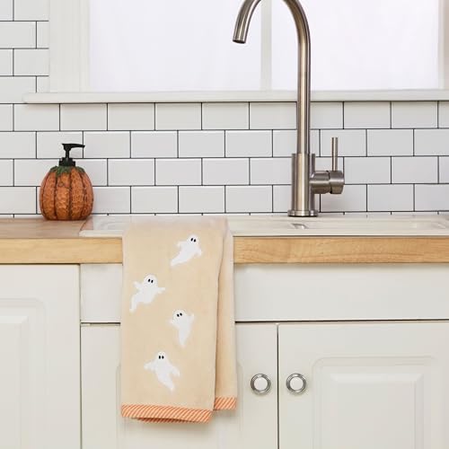 SKL Home Halloween Tossed Ghosts Hand Towel Set-2pc, 100% Cotton, Taupe
