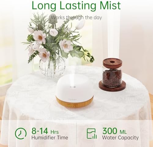 ASAKUKI Essential Oil Diffuser, 300ml Aromatherapy Oil Humidifier