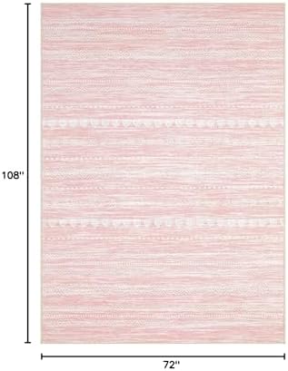 Nakagishi Boho 6x9 Area Rug Living Room Rugs Machine Washable Pink