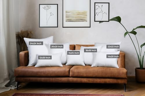 Utopia Bedding Throw Pillows, Decorative 24x24 Pillow Inserts, Set of 4