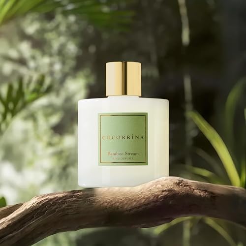 Cocorrína Reed Diffuser - Bamboo Stream Scented Diffuser with 8 Sticks Home Fragrance Reed Diffuser for Bathroom Shelf