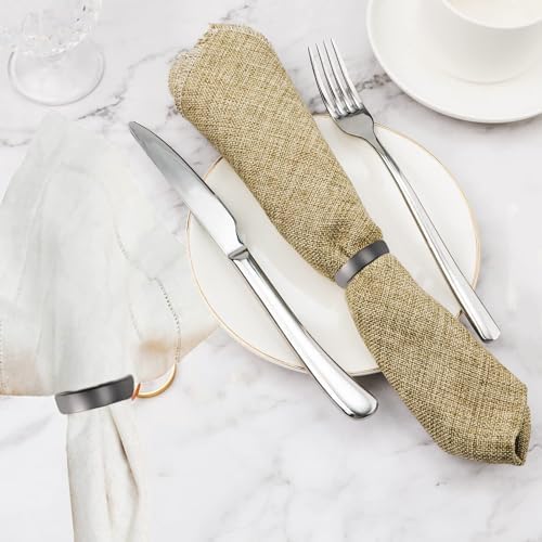 Black Napkin Rings-10 Pcs Stainless Steel Napkin Rings