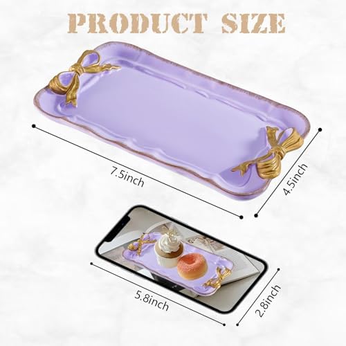 Warmtree Bow Jewelry Tray, Coquette Trinket Dish, Vanity Decor