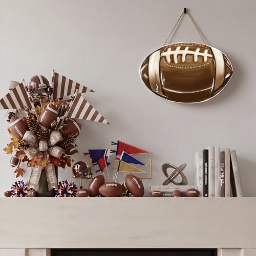 Smile Football Decor Wooden Door Hanger Football Season
