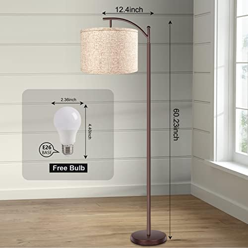 Floor Lamp for Living Room, 4 Color Temperature LED Floor Lamp with Remote Control & Foot Switch, LED Bulb Included