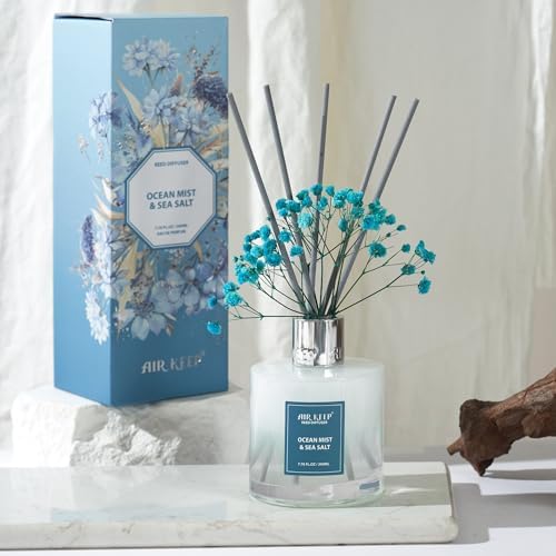 Airkeep Reed Diffuser Set/Ocean Mist&Sea Salt/6.76 fl oz(200ml)/1 Pack/Home & Office Decor Aromatherapy Diffuser Oil
