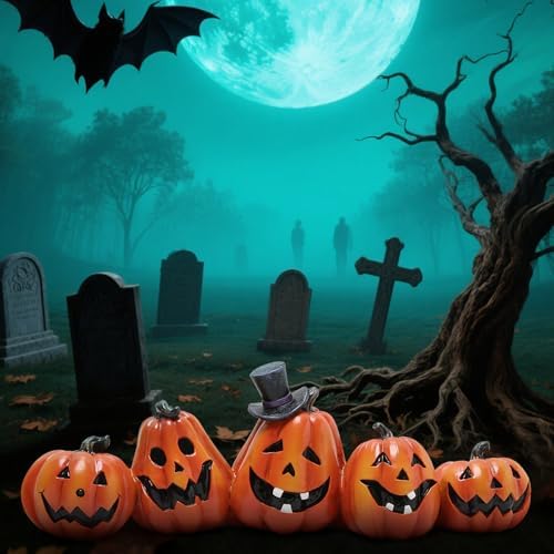 Hodao Halloween Pumpkin Decorations Indoor Jack O Lantern Tabletop Decor