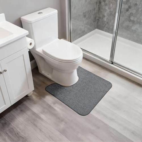 Bosap Toilet Rugs U Shaped Bathroom Rug,Machine Washable Non Slip Quick Dry Super Absorbent Ultra Thin Toilet Mats for