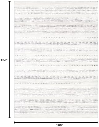 Nakagishi 9x13 Area Rugs Living Room: Washable Boho Large Neutral Soft Farmhouse Rug Stain Resistant Modern Moroccan