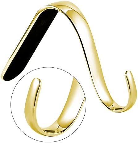 Sunshane 5 Pieces Christmas Stocking Holders Mantel Hanger Hooks Xmas Mantle Grips Set Safety Hang Stocking Clips for Christmas Party Decoration (Gold)