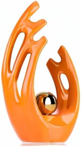 Gold Art Ceramic Statues / Orange / Big