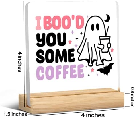 Halloween Coffee Sign Decor for Home Office Coffee Bar Station Table